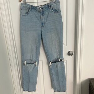 Abercrombie & Fitch Light Wash Distressed Boyfriend Jeans